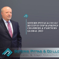 SOTERIS PITTAS & CO LLC RECEIVES TOP RANKINGS IN  CHAMBERS & PARTNERS GLOBAL 2023