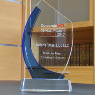 CorporateINTL Global Awards 2017 - M&A LAW FIRM of the year in Cyprus